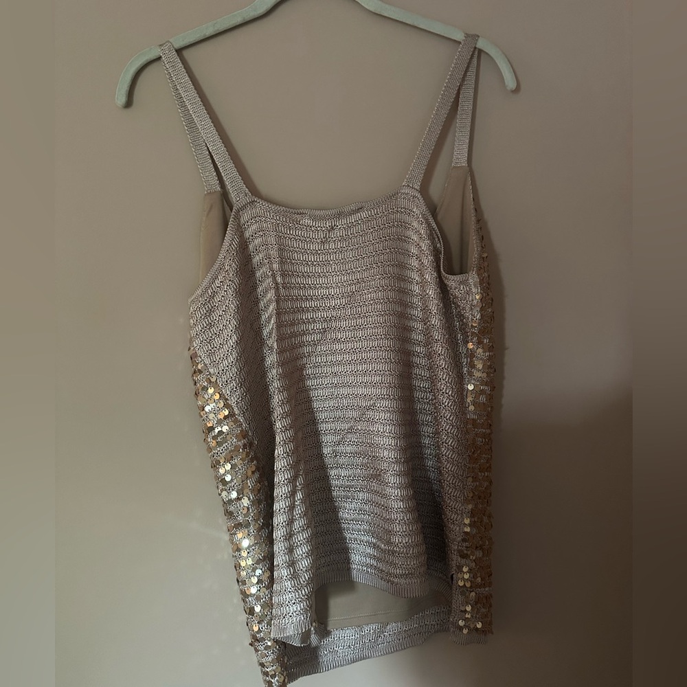 Boston Proper Sequin Gold Tank - Picture 3 of 4